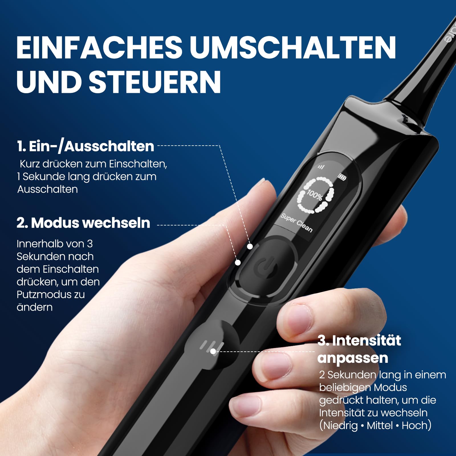 Elektrische Zahnbürste Schallzahnbürste mit AI Reinigung