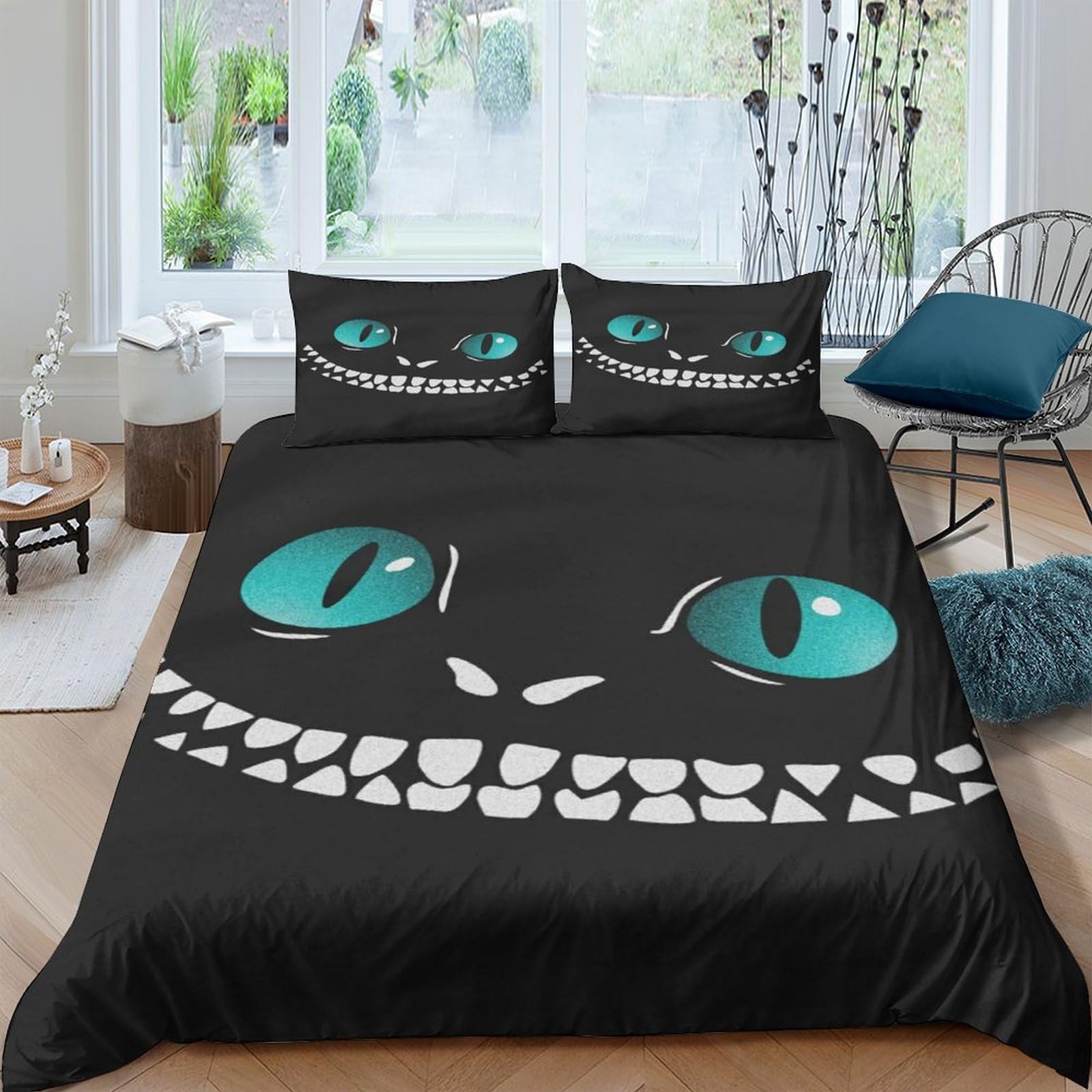 MXRMXR Cat Bedding Set Comforter Cover Set 3D Quilt Cover Soft Microfiber Bedroom Duvet Set with Pillowcase for Teens And Adults 3 Piece Set Double（200x200cm）