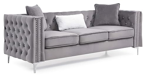 Glory Furniture Paige Sofa, Gray. Living Room Furniture 30" H