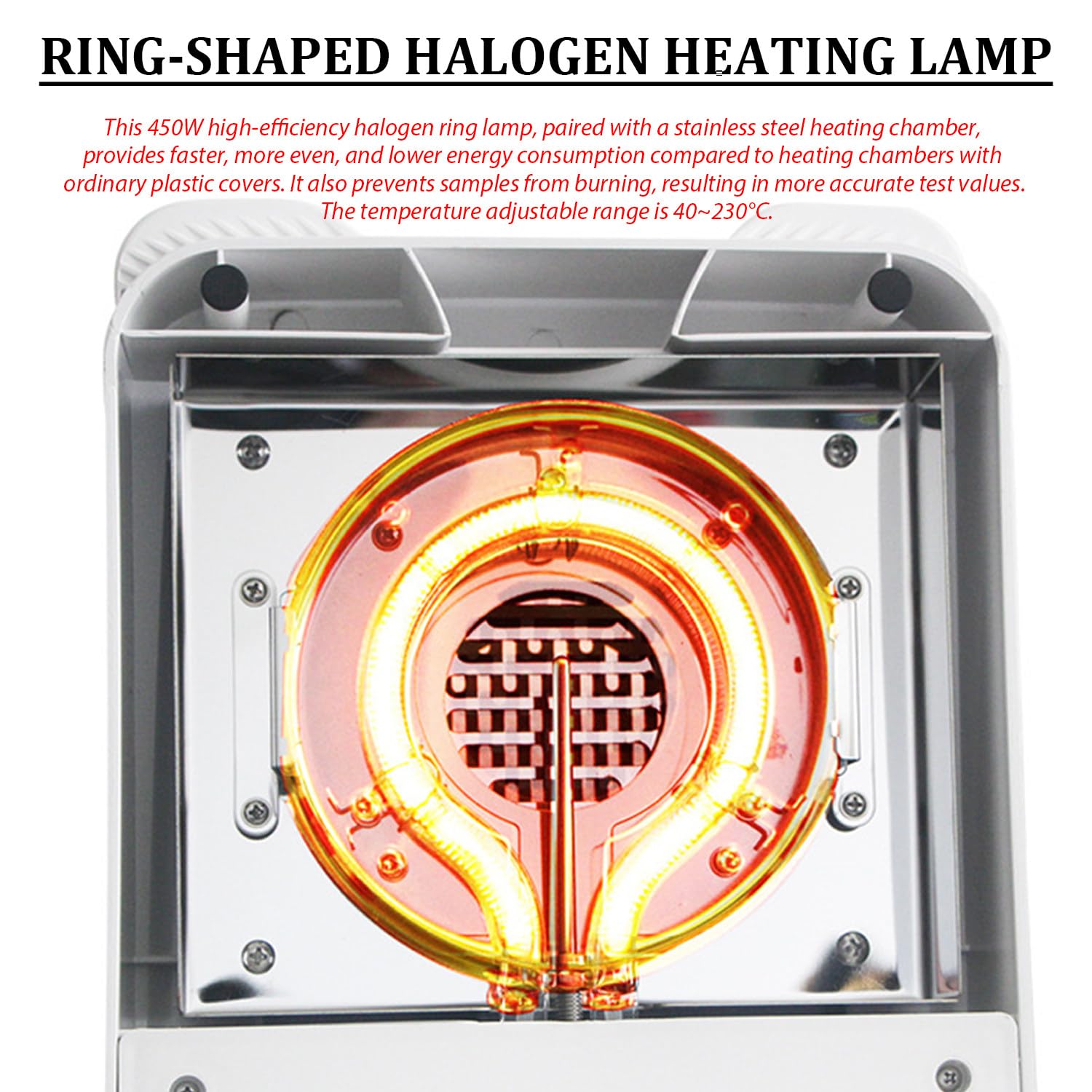 Medidor de humedad digital, analizador de calefacción halógeno, precisión de 0,001 g, probador de temperatura ajustable para té y polvos químicos, portátil 110 V-120 V