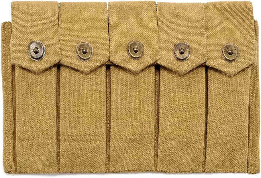 World War Supply US WW2 Thompson 5 Cell Magazine Pouch Marked JT&L 1942