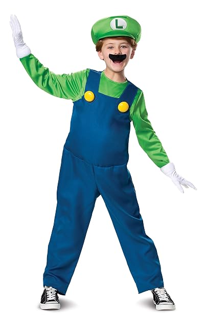 DISGUISE DISK10773L Disfraz de Luigi de Super Mario Deluxe, verde, pequeño