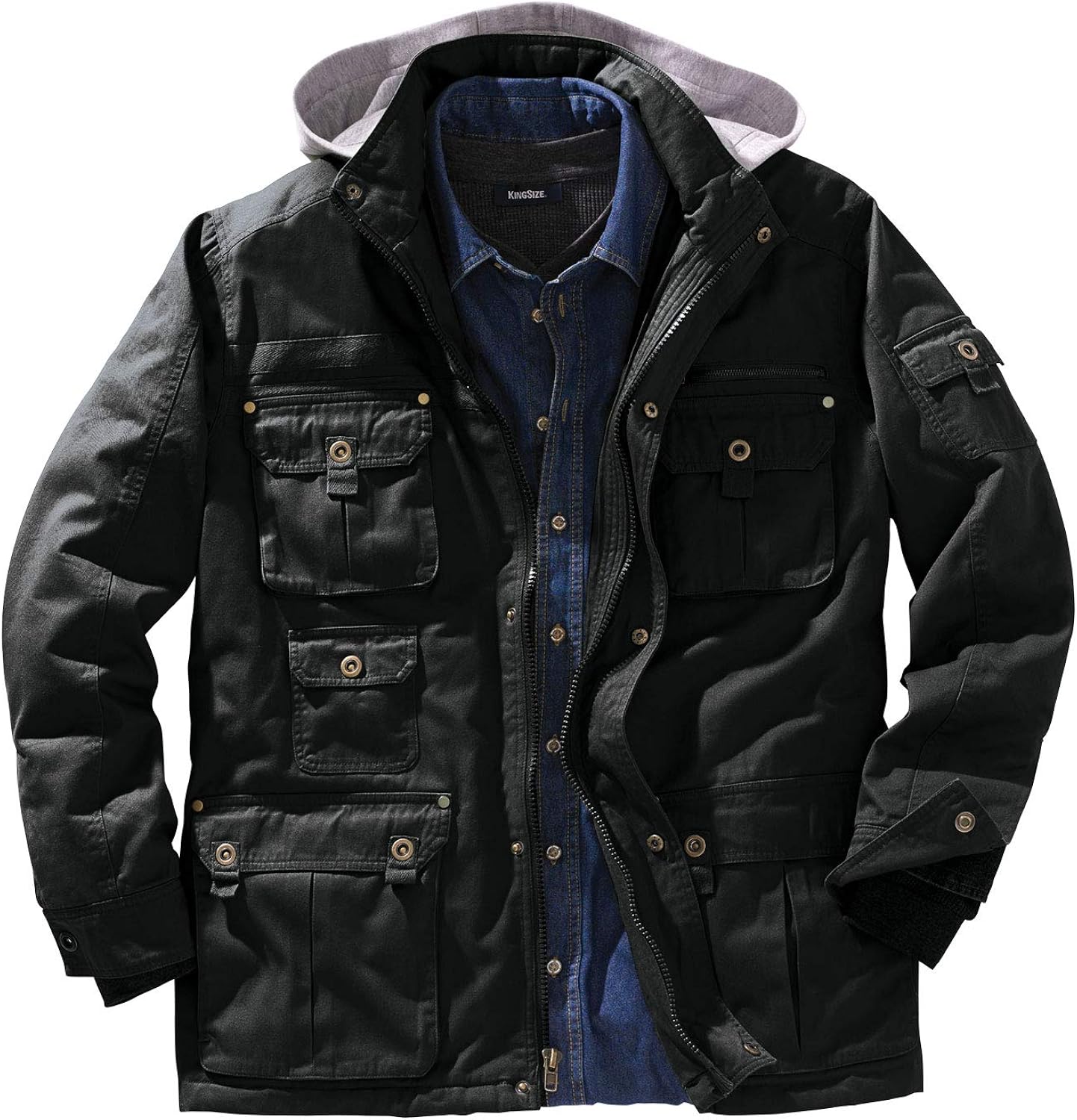 Flаѕh Sаlе Buу 1 gеt 1 Boulder Creek by KingSize Men's Big & Tall Multi-Pocket Twill Jacket with Removable Hood Flаѕh Sаlе Buу 1 gеt 1 Boulder Creek by KingSize Men's Big & Tall Multi-Pocket Twill Jacket with Removable Hood