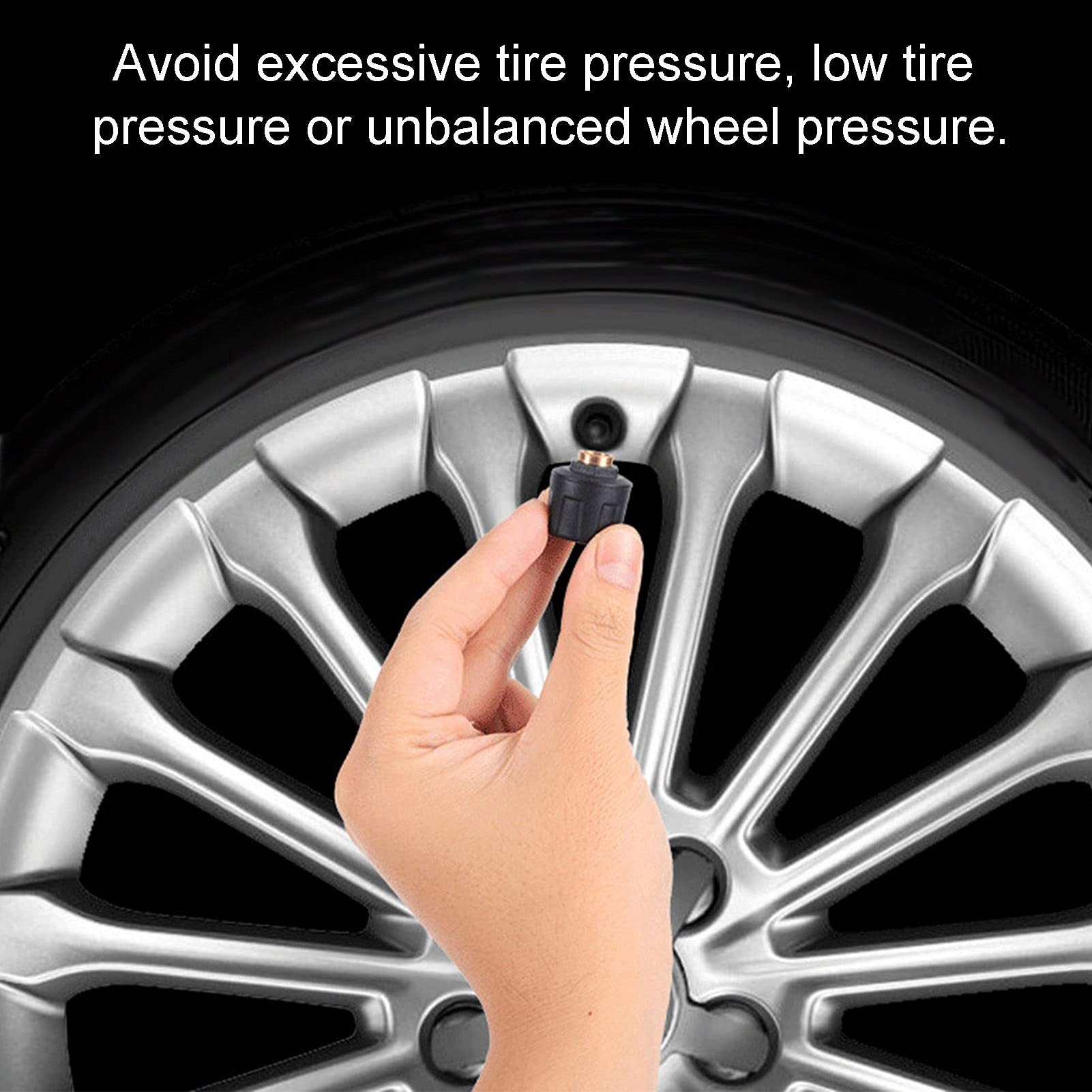 EVGATSAUTO Allarme Pressione Pneumatici, Monitor Universale della Pressione dei Pneumatici Ricarica USB Solare 0-8,5 Bar 122PSI Truck TPMS con 6 Sensori Esterni