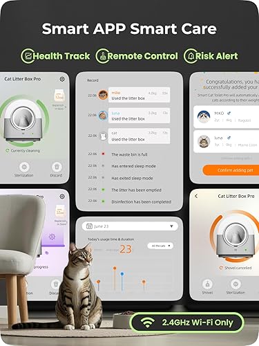 Miniatura 4 de HHOLOVE TYPro - Caja de arena para gatos autolimpiante, manos libres, robot inteligente, autolimpieza, caja de arena para gatos con control de