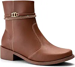 Bota Feminina Lumiss Montaria Rasteira Cano Baixo Strass