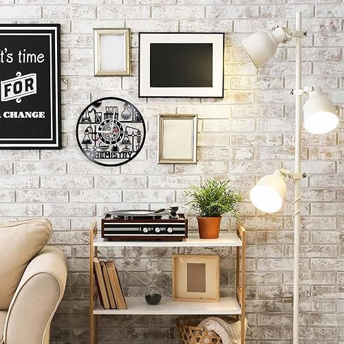 Miniatura 5 de The Geeky Days Reloj de pared con grabado láser de química para laboratorio, aula, ciencia, decoración del hogar, relojes retro, arte químico, arte
