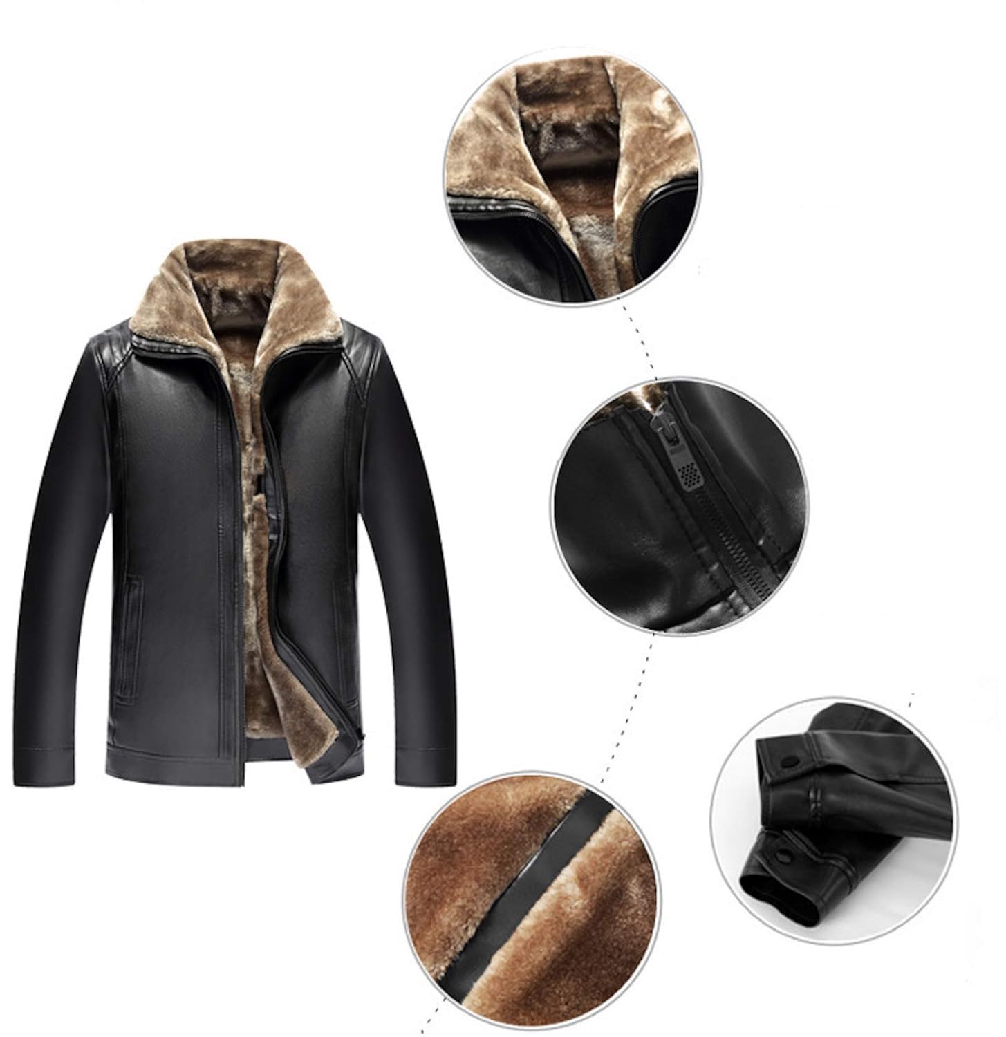 Elonglin Jaqueta Masculina de Couro Sintético com Forro de Pelúcia Fechamento de Zíper Casaco Grosso Quente para Outono Inverno em promoção! Veja a oferta e mais achadinhos de Jaquetas & Casacos 7 Hoje é o melhor dia para comprar Elonglin Jaqueta Masculina de Couro Sintético com Forro de Pelúcia Fechamento de Zíper Casaco Grosso Quente para Outono Inverno com aquele preço maroto! Promoção! Aproveite a oferta! 7