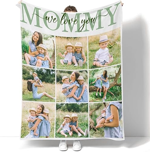 D-Story Manta personalizada con fotos, regalos para padres, fabricada en Estados Unidos, manta personalizada con mis propias fotos, regalos de