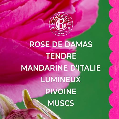 Miniatura 3 de Roger&Gallet Agua Perfumada Beneficiosa 3.4 fl oz  Perfume Mujer con Rosa Damascena y Mandarina Italiana  Fragancia relajante natural con aceite