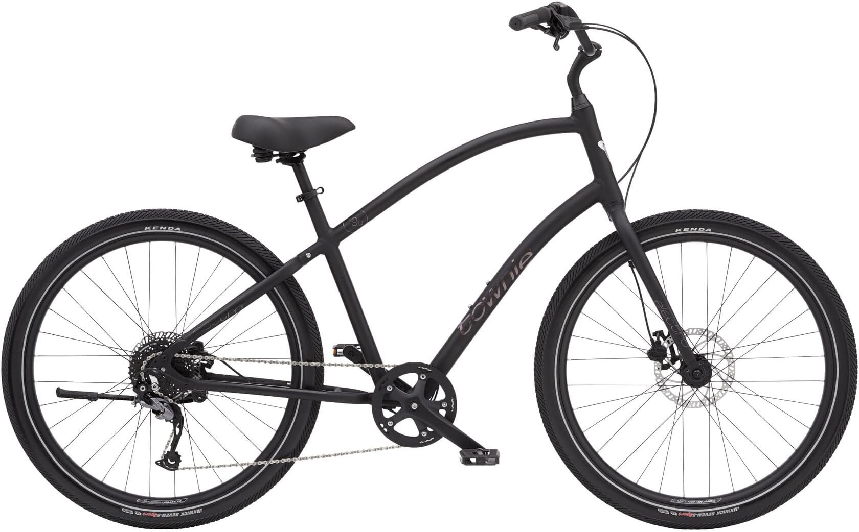 Men's Bike Electra Townie Path 9D Step Over Matte Black, Comfort Bike, 27.5 Inch, Classic City-Bike, Aluminium Frame Road-Bike