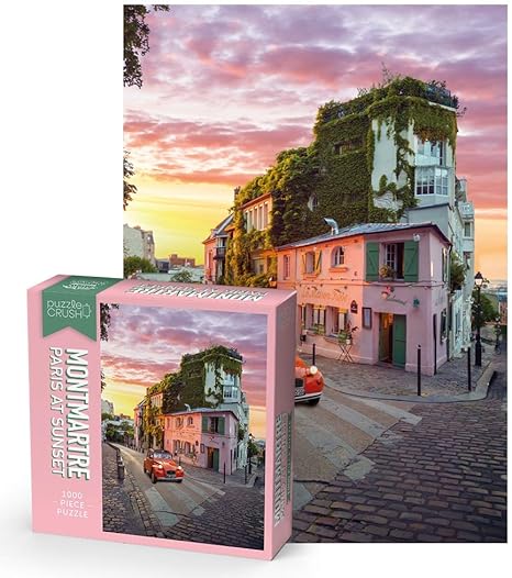 Amazon ジグソーパズル 1000ピース 大人用 額装に最適 Puzzle Crushによるパリの夕暮れ 美しくモダンな1000ピースパズル 家族 子供 カップル向け モンマルトルフランス パズル おもちゃ