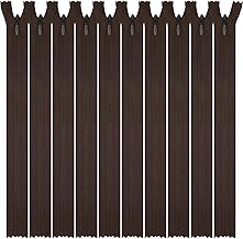 DOITEM 5 Pcs Invisible Zips Multicolor Nylon Zippers for Sewing and Crafting 16 Inch (40 cm), Brown