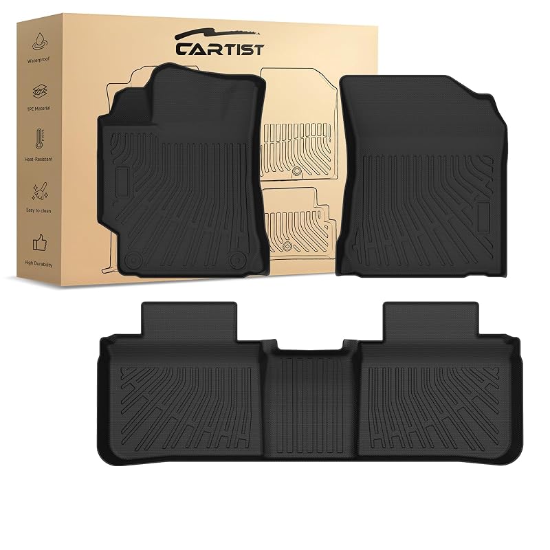 Tapetes Automotivos em TPE para Toyota Camry 2012–2017, Pretos, Sob Medida, Impermeáveis, Kit com 3 peças