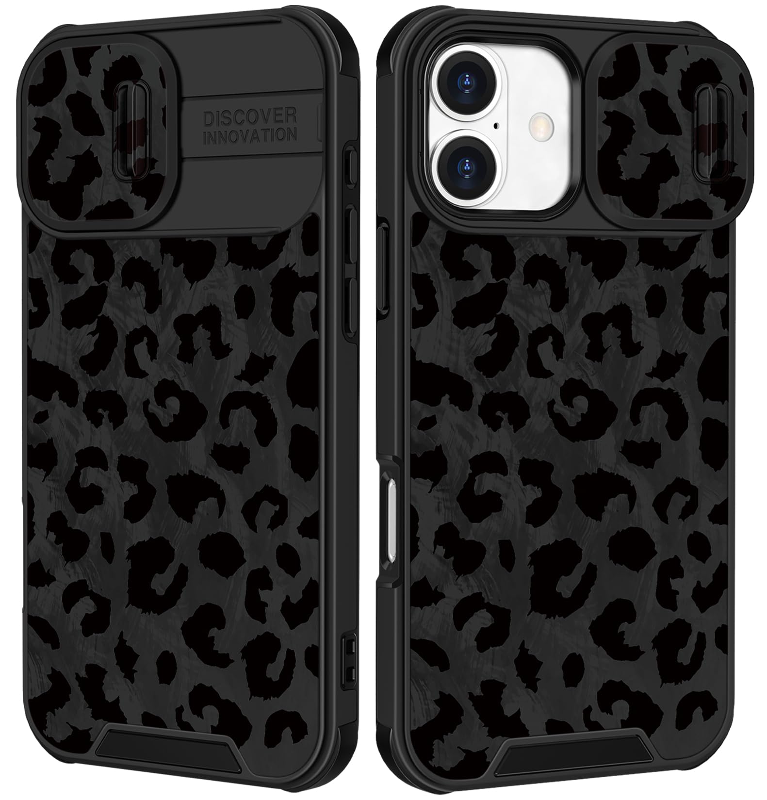 Funermei for iPhone 17 Case - Women Girls Cute Phone Cover Pretty Girly Aesthetic Black Butterfly Unique Design with Slide Camera Cover and Dual Protection Funda for iPhone 17 Case