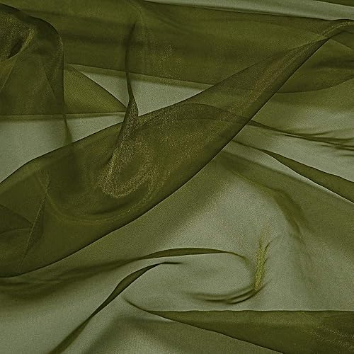 Miniatura 2 de VDS Paquete de 50 unidades, color verde oliva, bandas de organza para silla de comedor de tul transparente, lazos para boda, cumpleaños, graduación,