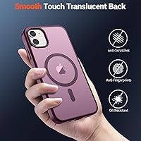 Vista 1455 de SUPFINE Funda magnética para iPhone 11 (compatible con MagSafe) (protección contra caídas de grado militar), translúcida mate a prueba de golpes