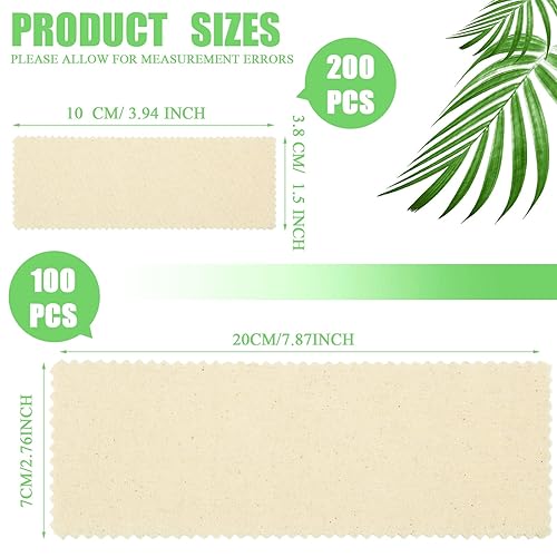 Natural Muslin Wax Strips - 300 Pcs Hair Removal for Face & Body(4 x 1.5 Inch- 8 x 2.8 Inch)