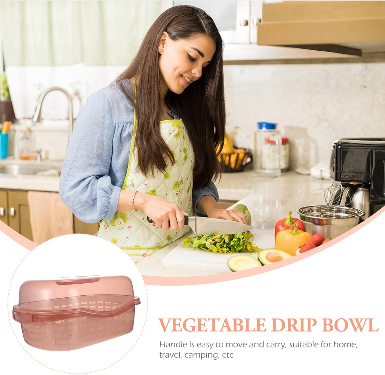 Cabilock 1Pc Colander with Lid PP Strainer Basket for Kitchen Multi-Purpose Drip Basin for Fruits Vegetables Bottles Tableware Detachable Design for Easy Storage and Transport