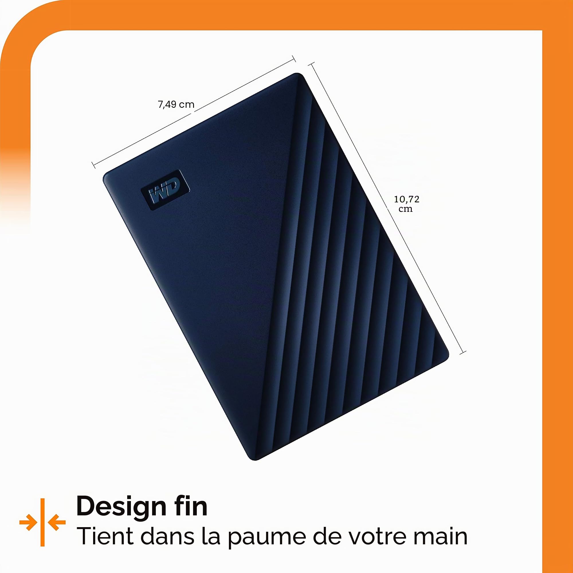 WD My Passport for Mac Disque Dur Externe 2 to (Stockage Mobile, Compatible USB-C, Logiciel WD Discovery, Protection par Mot de Passe, Compatible Mac, Facile à insérer) Bleu Nuit