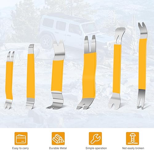 Miniatura 100 de GOOACC Kit de 5 piezas de herramientas para remover los clips de molduras de puertas y tablero de audio del automóvil sin rayar Azul