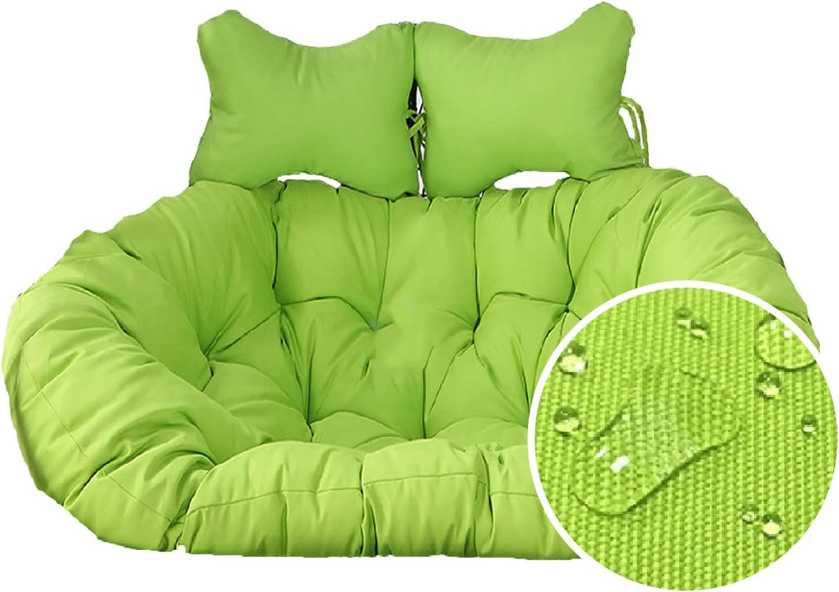 Coussin de chaise suspendue œuf gris 2 places grand format pour jardin