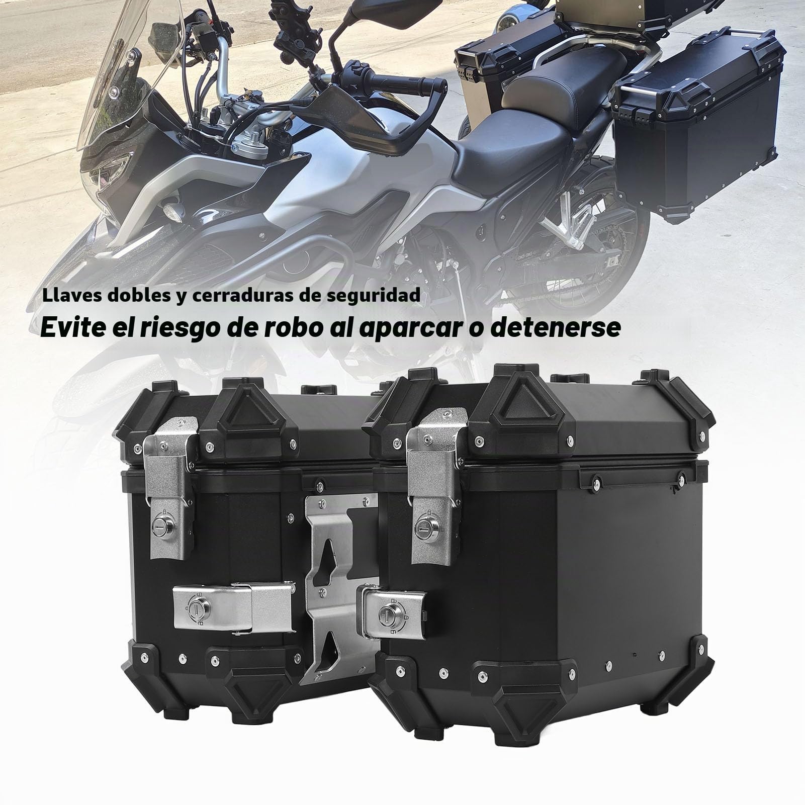 Ausla Maleta Lateral para Motocicleta, Caja Lateral de Aleación de Aluminio, 18 L, Liberación Rápida, Resistente Al Agua, Almacenamiento a Prueba de Golpes para Motociclistas Universales que Viajan Al