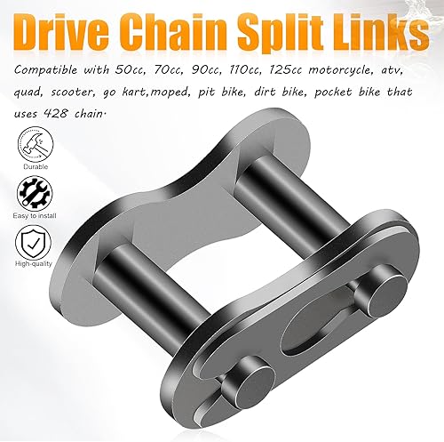 Miniatura 3 de 5 unidades de 428 unidades de conector maestro de reparación de cadena de transmisión compatible con 50cc 70cc 90cc 110cc 125cc ATV Quad Scooter