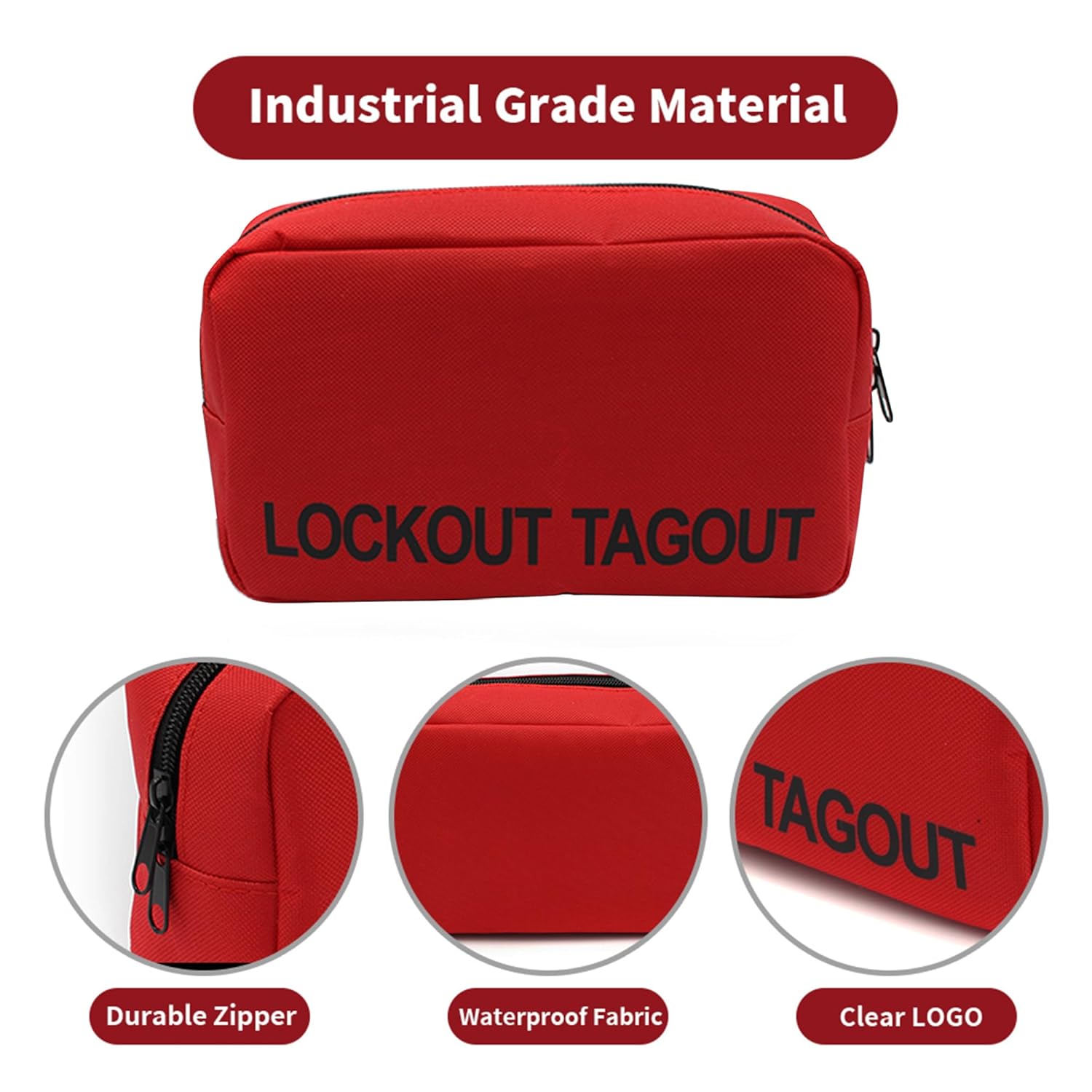Lockout Tagout Kit,Lock Out Tag Out Kits Safety Electrical Devices,Insulation Loto Hasps,Red Padlock with 2 Differ Key, 8X Lockout Tagout Tags with Nylon Ties,Red Lockout Pocket Bag