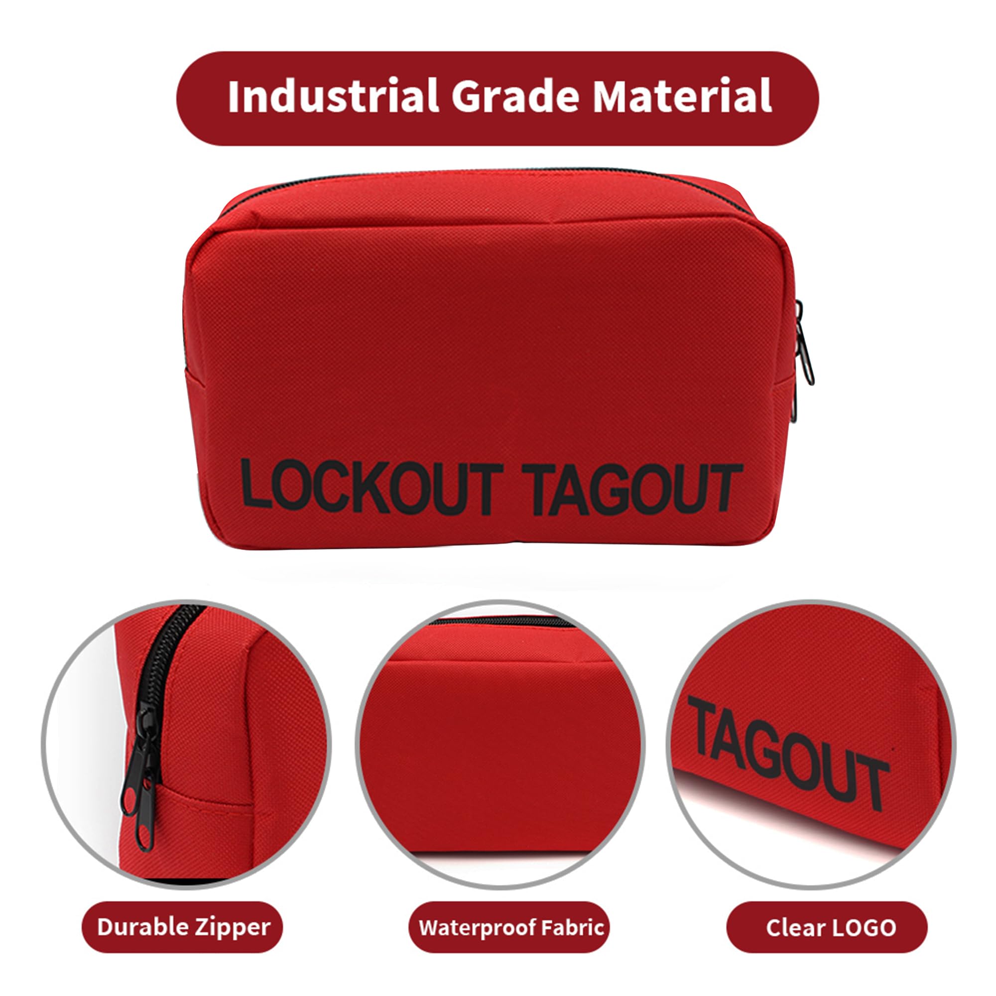 Kit de etiquetado de bloqueo eléctrico de seguridad para grupo Loto con 2 llaves diferentes, 8 etiquetas de etiquetado, 1 hebilla de nailon, 1 bolsa de bolsillo