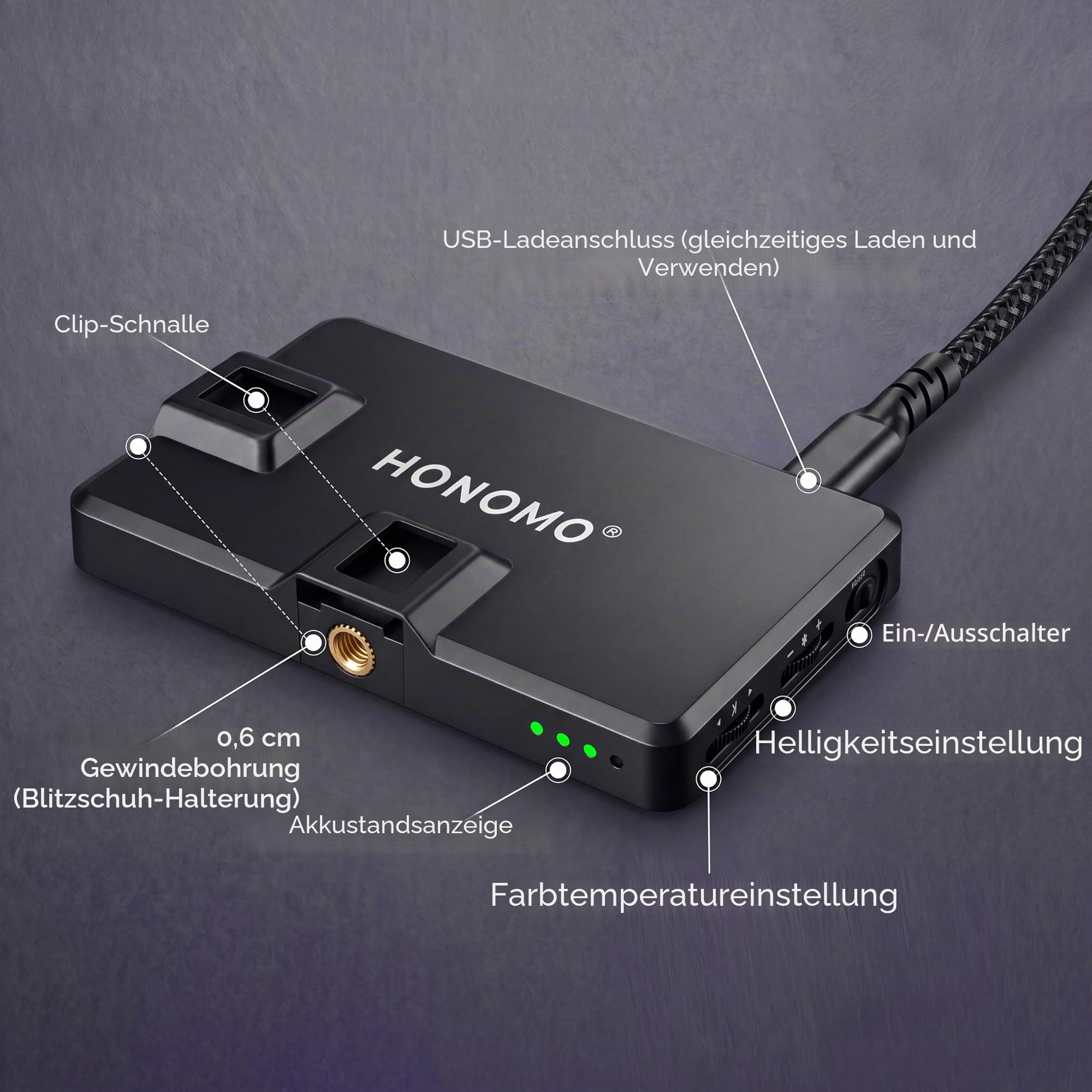 120LED 3000mAh wiederaufladbare Selfie-Licht, taschengroßes Clip-On-Fülllicht kompatibel mit Telefon, Kamera und Laptop für Bilder, Videos, Tiktok-Live-Streaming, Zoom-Meetings mit Tragetasche