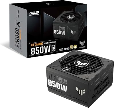 ASUS TUF Gaming 850W Gold – Fuente de alimentación Modular (80+ Gold, Compatible con ATX 3.0, componentes de Grado Militar, Doble rodamiento de Bolas, Axial-Tech, PCB, 10 años de garantía)