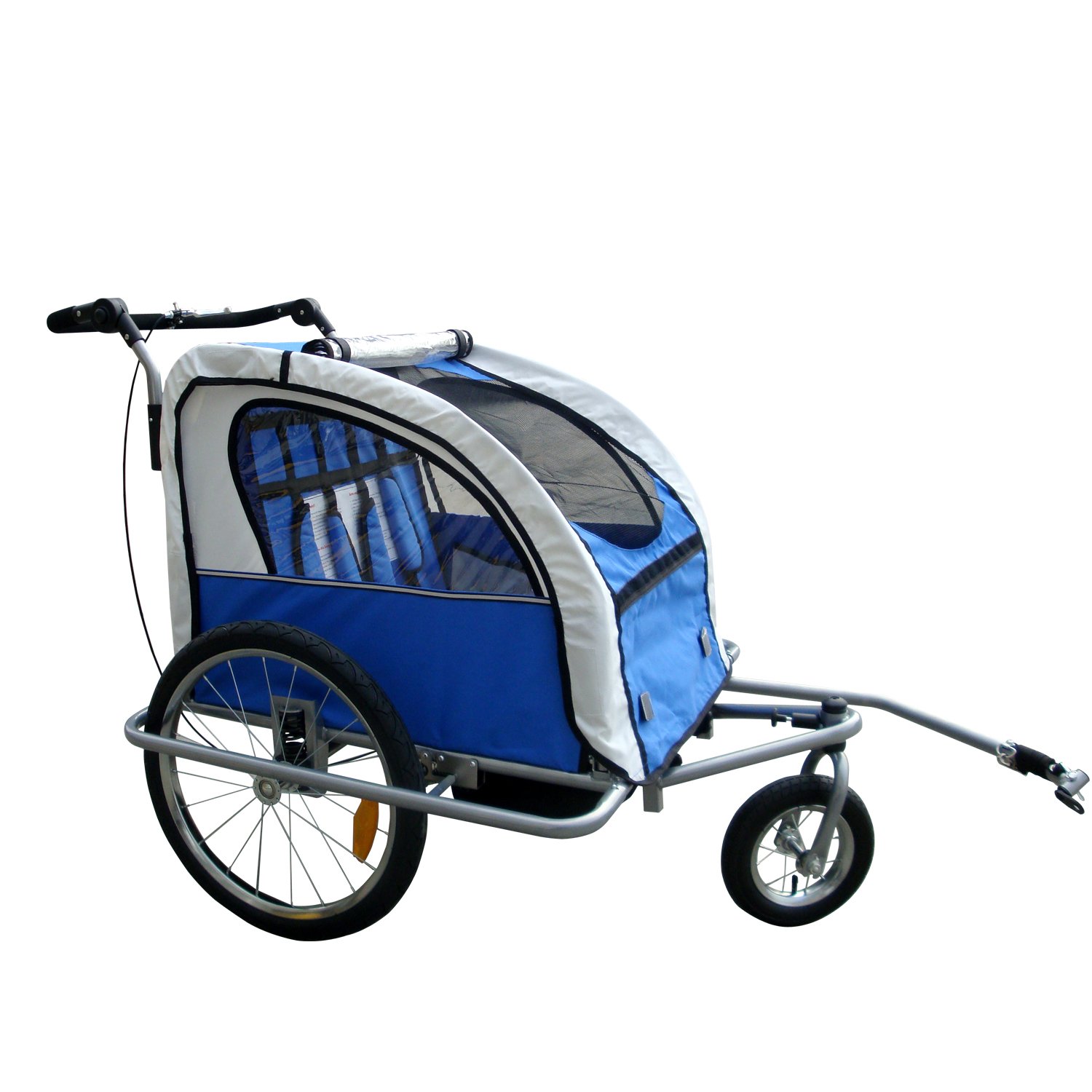 Tenive 2 in 1 Double Child Bike Bicycle Trailer 4 Color Choice, Blue