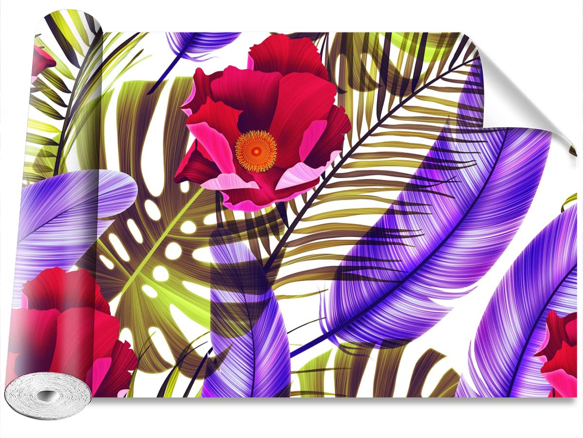 Papier peint moderne pour salon ambiance nature camouflage fleurs feuilles 312x219cm