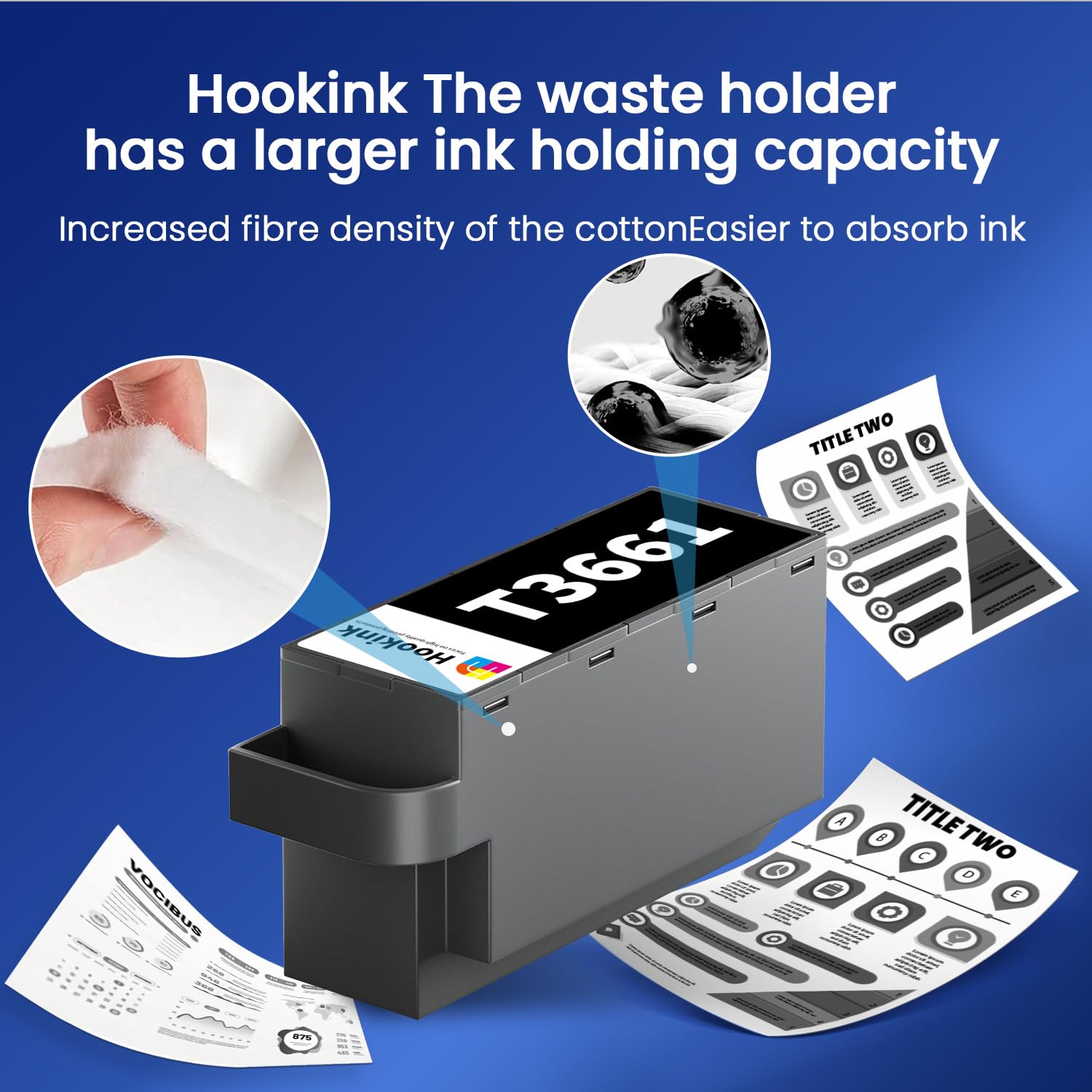 Compatibile con Scatola Manutenzione Epson T3661 C13T366100 for XP-8500 XP-8505 XP-8600 XP‑8605 XP-8700 XP-15000 XP-6000 XP-6001 XP-6005 XP-6100 XP-6105 XP-970 Stampanti
