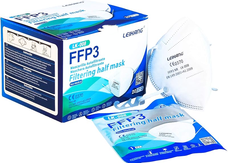 Gloria Kaos 20 db FFP3 Védőmaszk CE 0370 Tanúsítvánnyal, Egyedileg Csomagolt