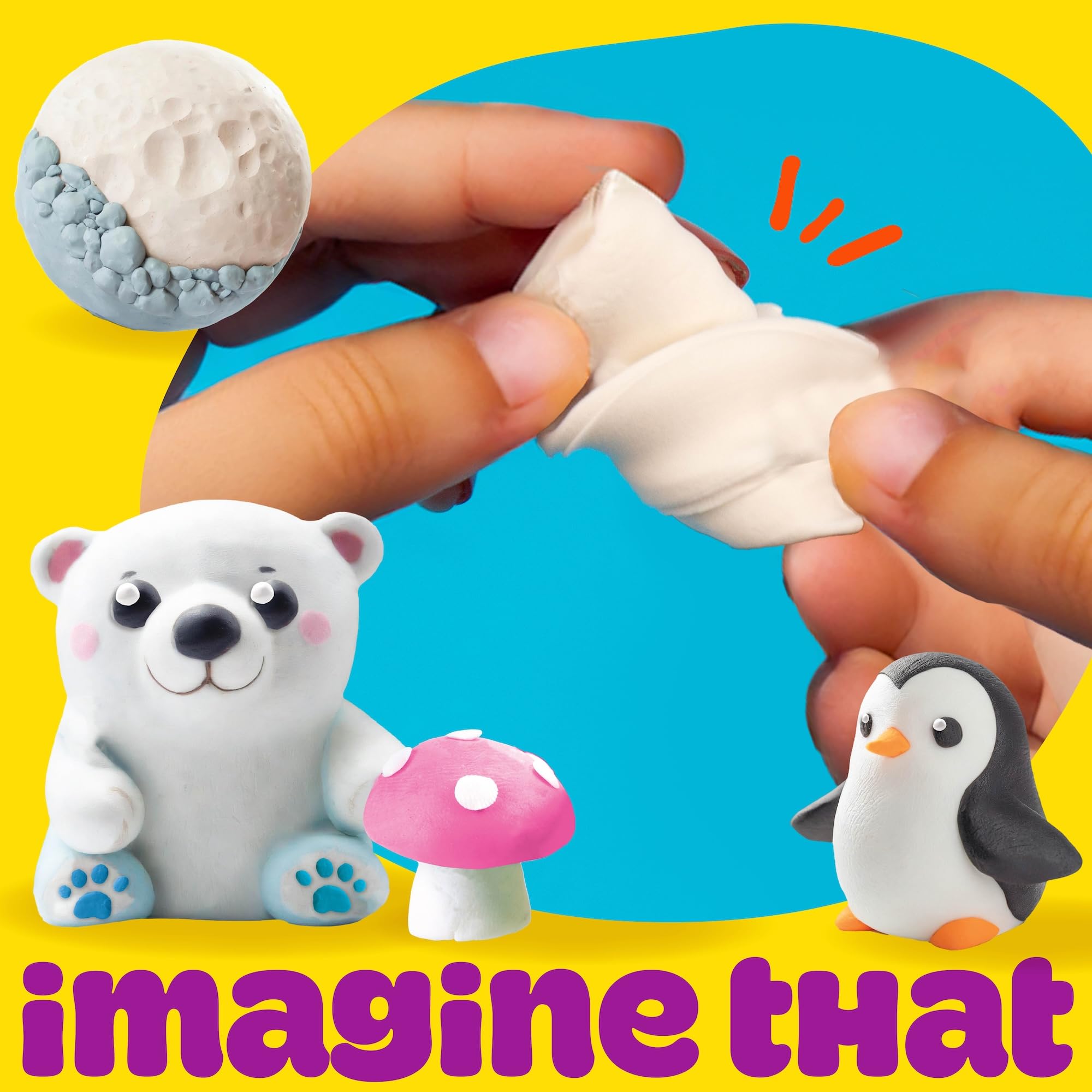 Play-Doh Secchio di argilla bianca ad aria secca, 1,134 g, 5 argille essiccanti all'aria in sacchetti richiudibili, non richiede cottura, con guida ai progetti e conservazione portatile, scolpire e