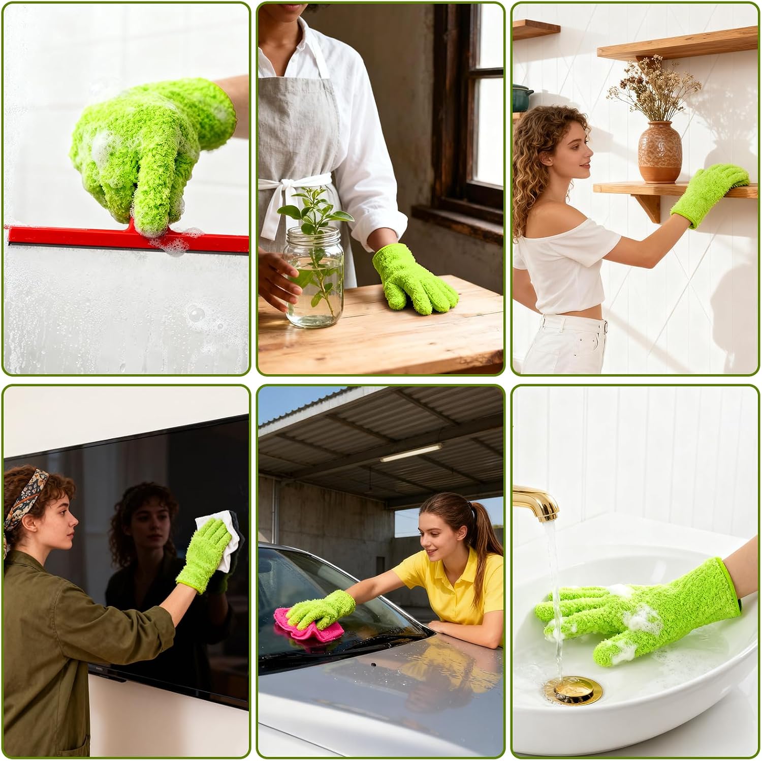 Microfiber Gloves for Plants, Microfiber Gloves For Plant Dusting, Leaf Cleaning Glove, Plant Leaf Cleaner and Shine for Houseplants, Reusable Indoor Plants Care Accessories, Washable Dusting Mitts