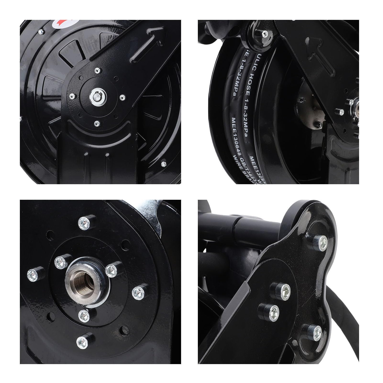 Domary High Pressure Washer Hose Reel Heavy Duty 32.81ft Retractable Auto