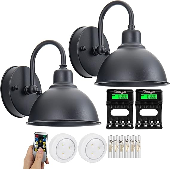 Battery Operated Wall Sconce Set Of Two No Wires Needed