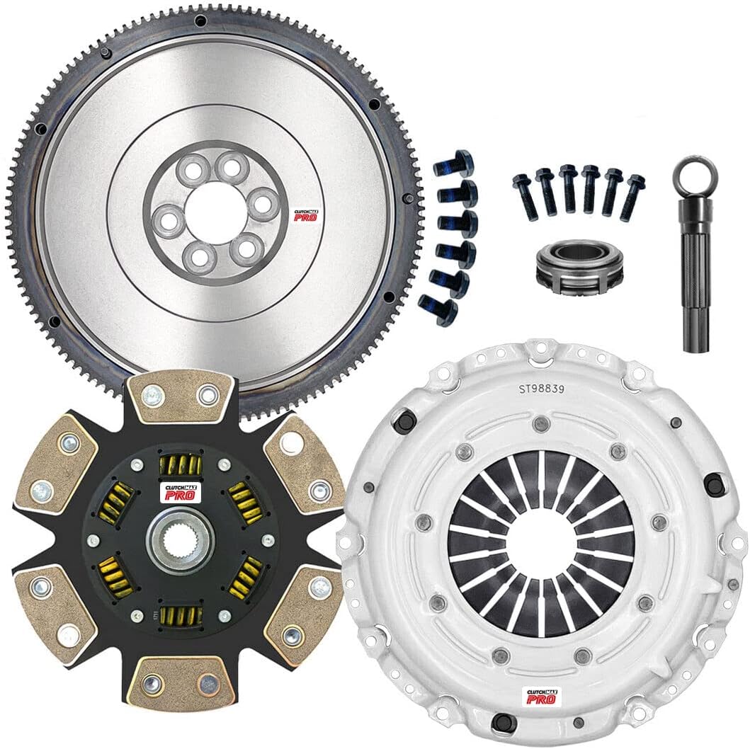 ClutchMaxPRO Performance Stage 3 Clutch Kit with Flywheel Compatible with 2005-2010 VW Jetta 2006-2009 Rabbit 2006-2010 Beetle 2008-2010 Bora 2010-1011 Golf 2.5L 1.9L (CP17165HDCFW-ST3)