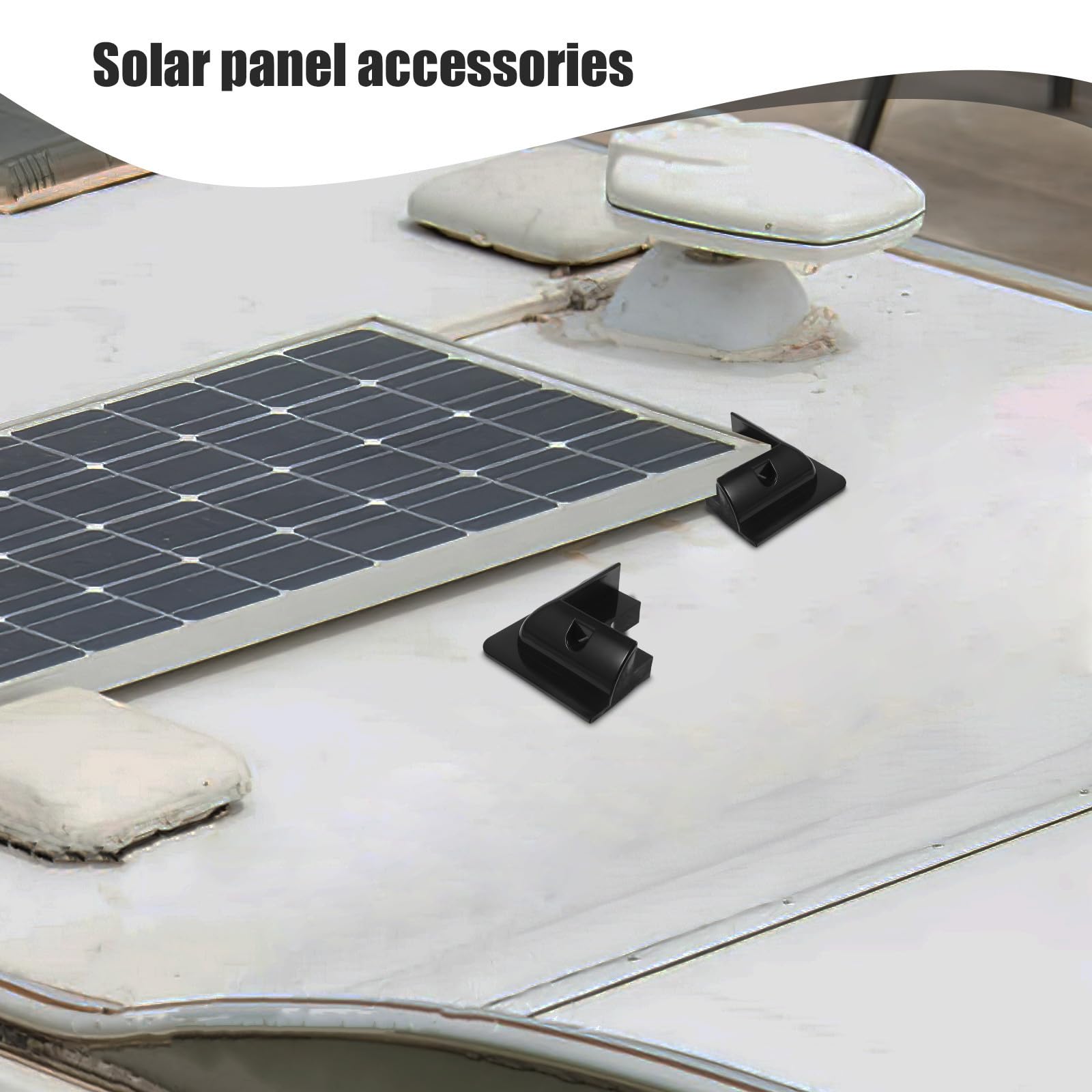 Soporte de Montaje para Panel Solar sin Taladros para Caravana y Barco, Instalación Fácil y Segura, Kit de 4 Piezas para Uso Exterior
