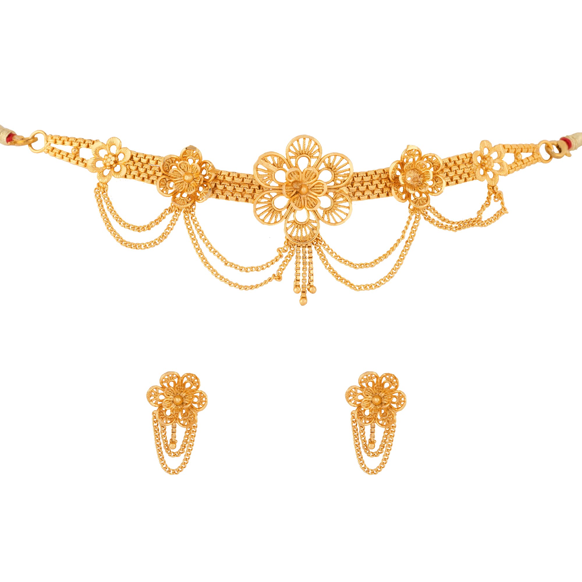 JILL FASHION Gold Plated Necklace Set for Women (Ckr Teen Ful) (B09C5ZM4J3) Amazon Price History, Amazon Price Tracker