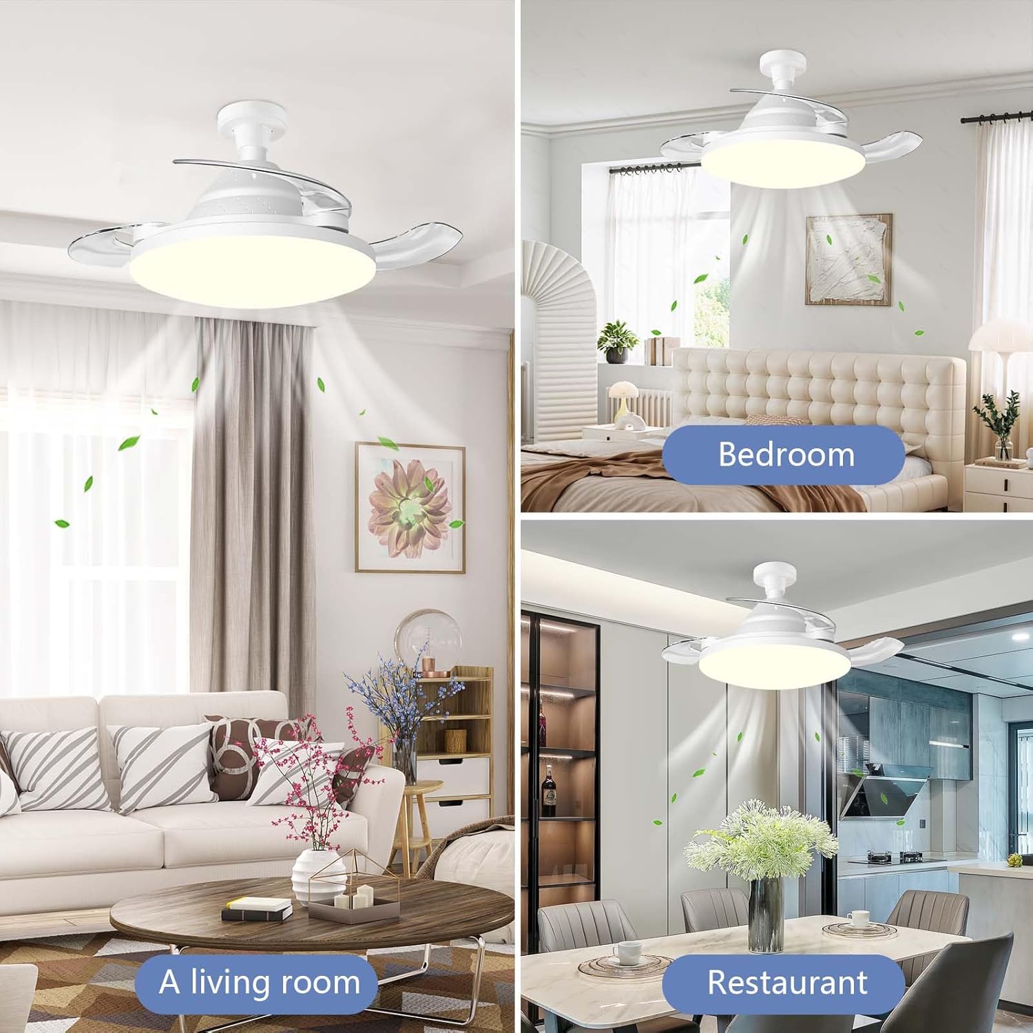 Socket fan light with remote,22.5Inch Ceiling Fans with Lights and Remote,Low Profile Flush Mount Ceiling Fans,3000-6500K Dimmable and Timer Setting,LED ceiling fan for Bedroom Living Room Kitchen