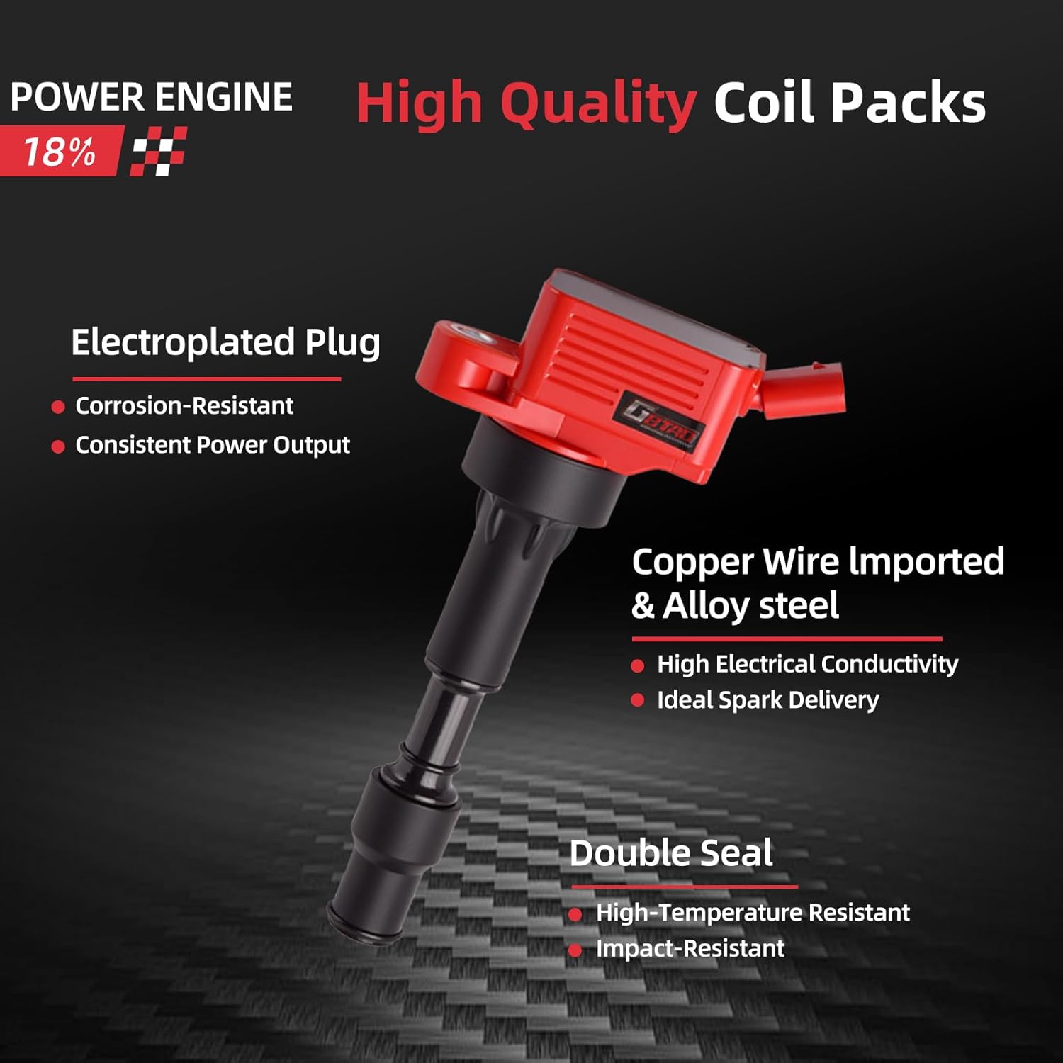 Set of 4 Upgraded Ignition Coil Pack for 2.0L L4 2016 2017 2018 2019 2020 2021 Hyundai Elantra Kona Sonata Hybrid V-eloster Kia Forte Optima Hybrid Soul Replaces UF816 GN10877