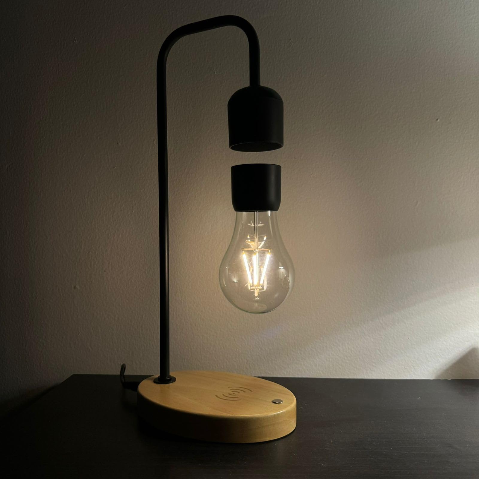 Floating Bulb Lamp with Wireless Charger
