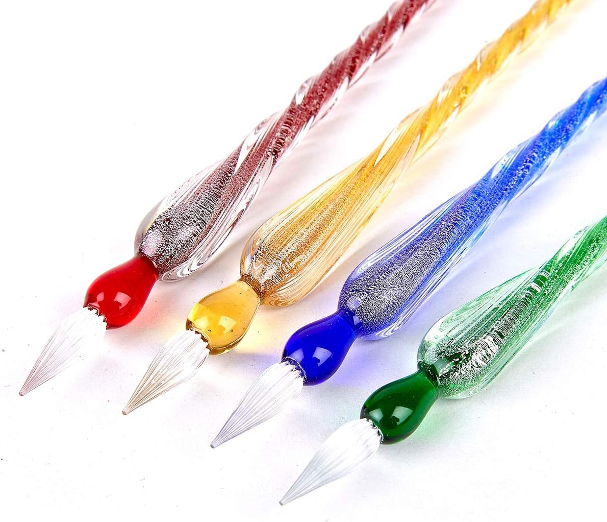 Nostalgic Impressions Murano Glass Calligraphy Dip Pen & Ink Set Shimmering Colors (Gold)