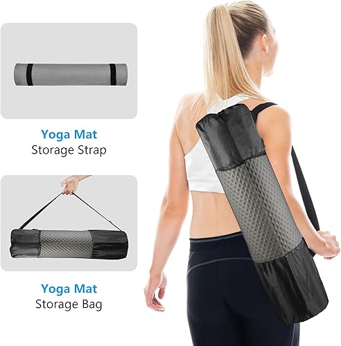 Miniatura 6 de LFS Alfombrilla de yoga de 315 pulgadas de 0394in extra ancha y extra gruesa antideslizante para ejercicio y fitness con banda y bolsa de yoga para