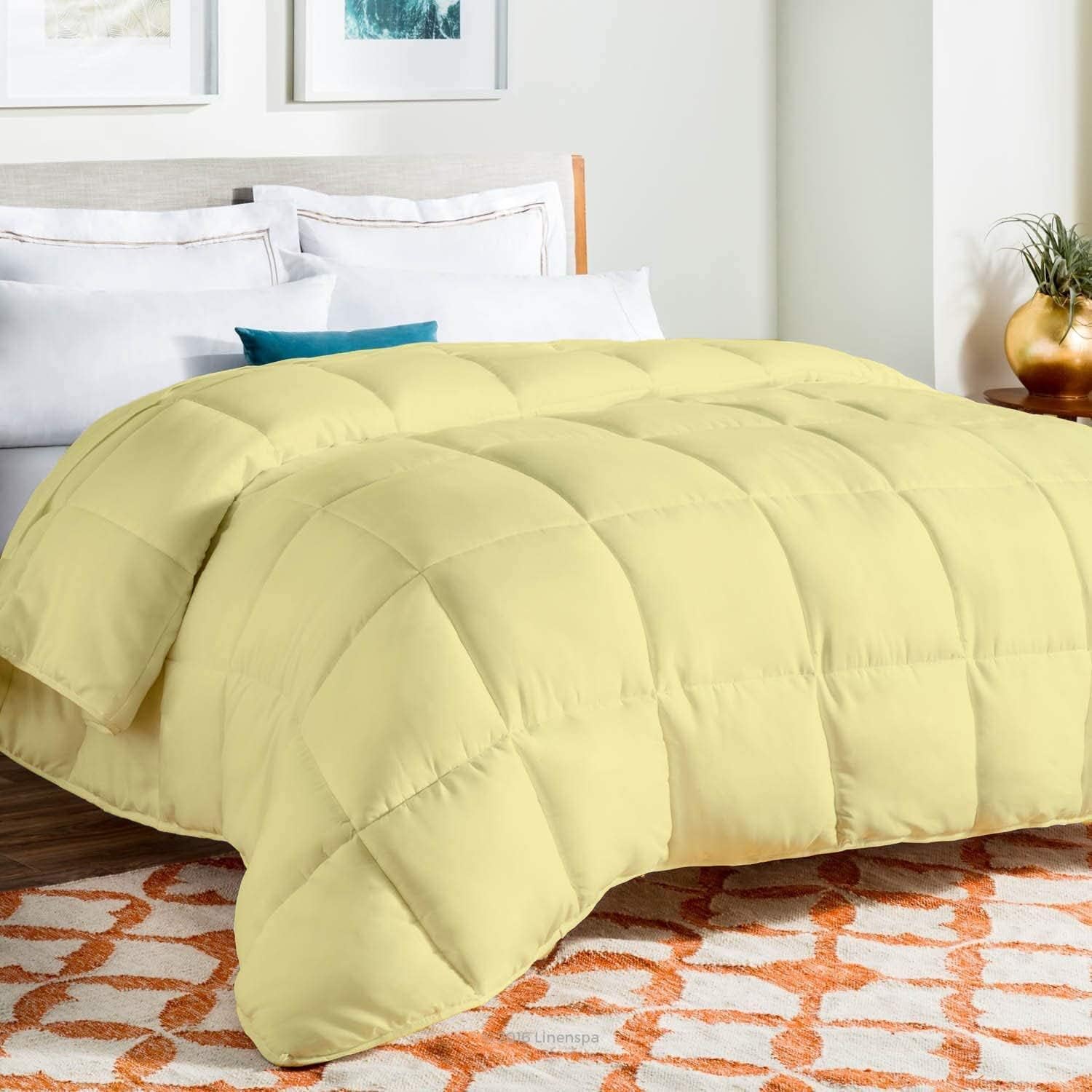 Luxurious Down Alternative Comforter- King Size Plus 120''x120'' Inch 1 Piece All-Season Duvet Insert, 400 GSM with Corner Tabs 100% Egyptian Cotton - Hot Pink