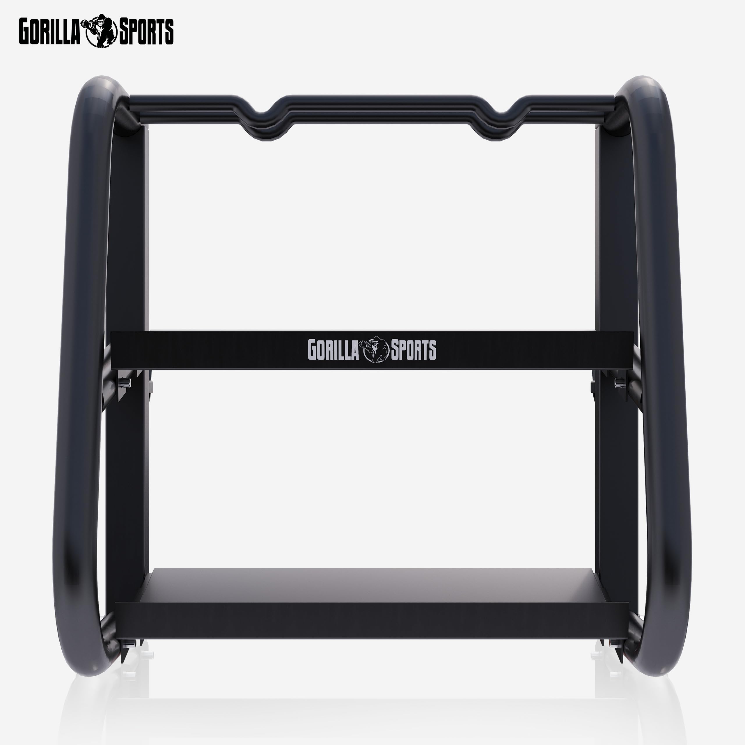 GORILLA SPORTS® Hantelständer - Multifunktional, 52x68,5x62 cm, Stahl, bis 300 kg Belastbar, Schwarz - Hantelablage, Kurzhantel, Langhantel Ablage, Kettlebell Ständer, Gewichtsständer
